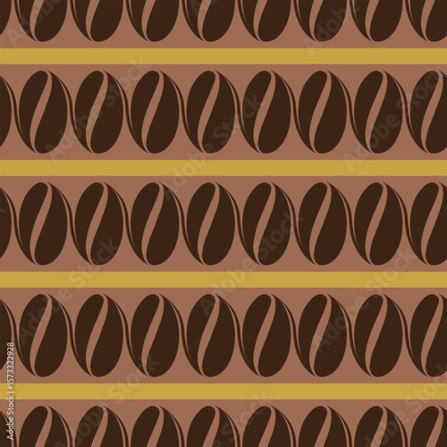 Seamless coffee bean pattern for coffee shop backgrounds, cafe decorations, dining venues and culinary events. for a coffee-themed greeting card. for coffee-themed fabric motifs