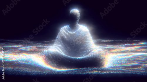 Generated illustration. monk is in prayer	