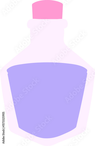 cartoon potion bottle in bright neon color