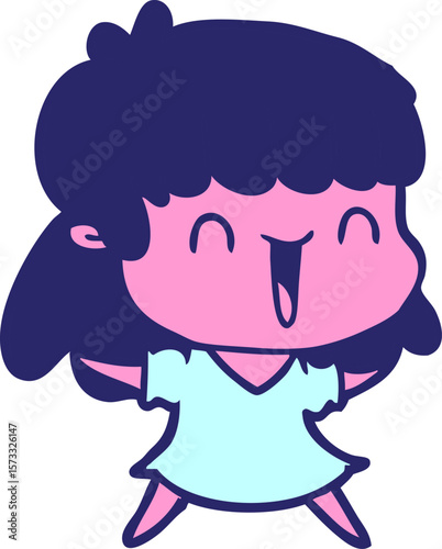 cartoon woman in bright neon color