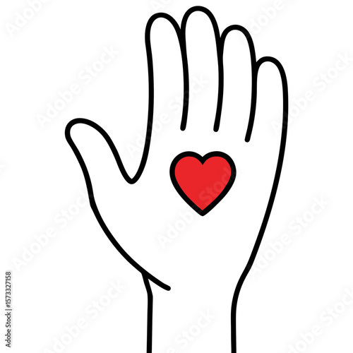 hand holding heart