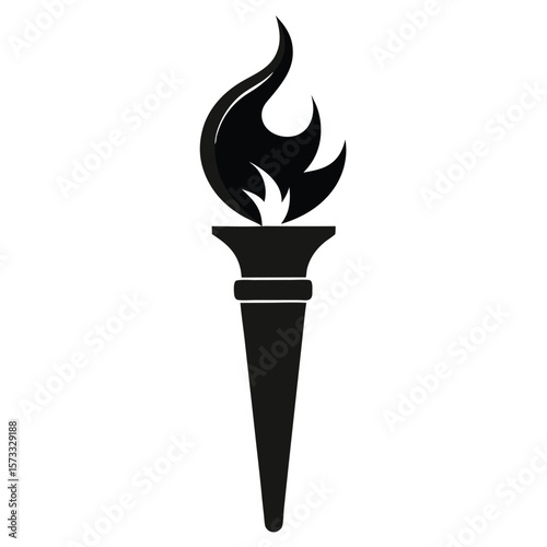 Burning Torch Symbol of Freedom, Enlightenment, and Olympic Spirit