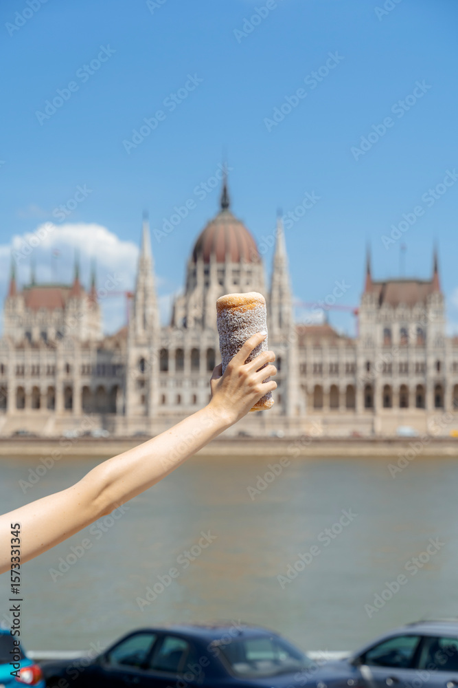 Fototapeta premium Celebrating Budapest with Kürtőskalács