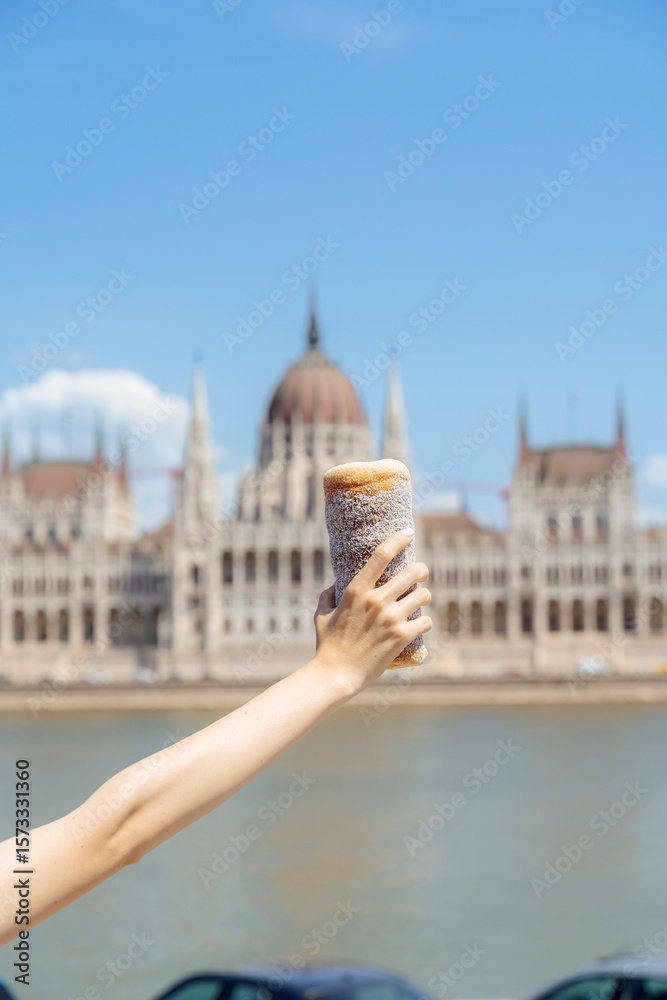 Fototapeta premium Celebrating Budapest with Kürtőskalács