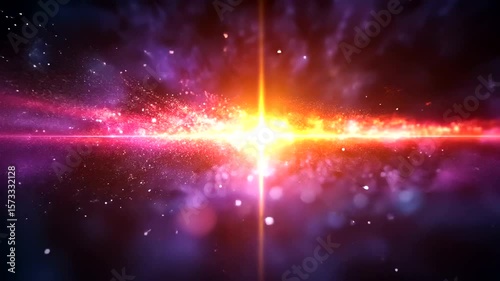 Energetic particle blast animation ideal for space, technology and science concepts