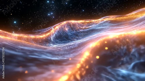 Energetic Universe Landscape: Cosmic Waves of Light and Stars in a Dynamic Space Background