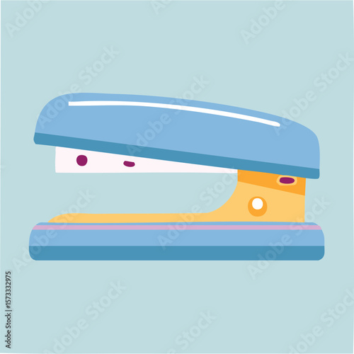 Cute stapler flat vector