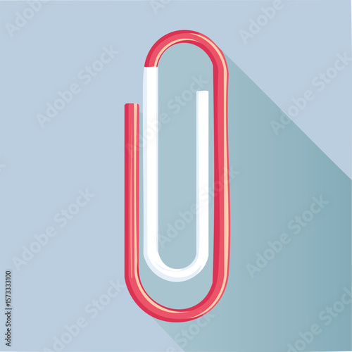 Cute paperclip flat vector