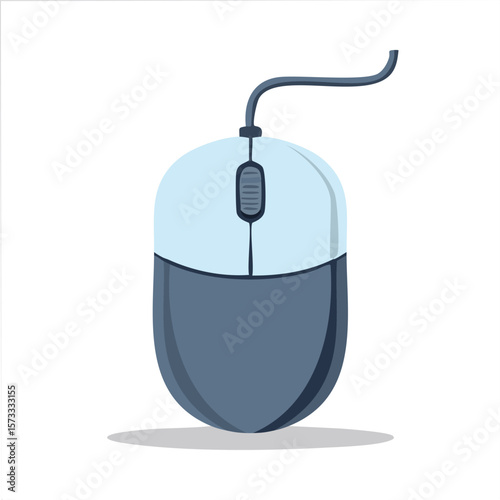 Cute computer mouse flat vector
