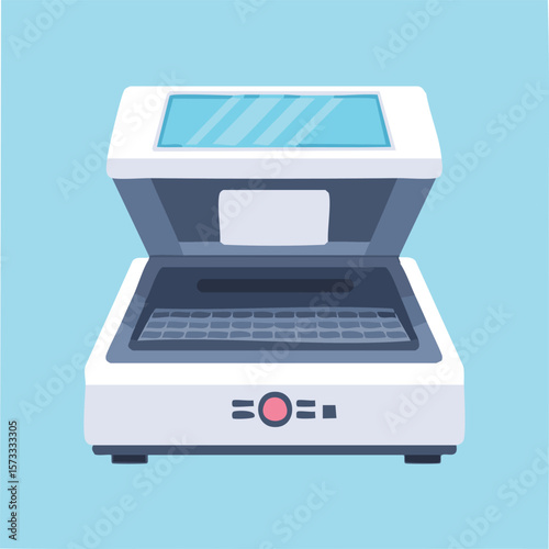Cute scanner flat vector