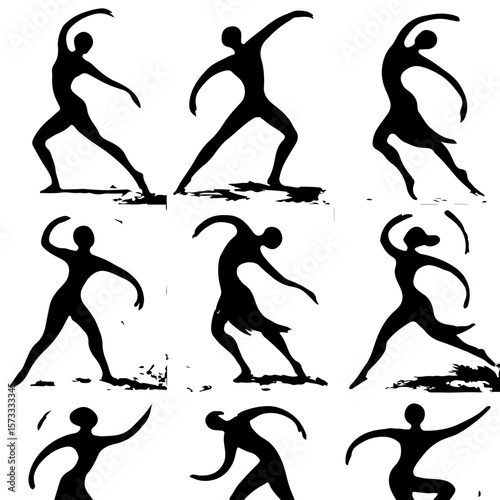  abstract human poses – dance, movement, flow