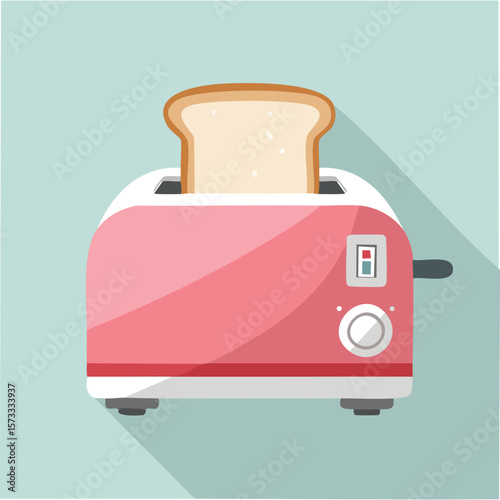 Cute toaster flat vector