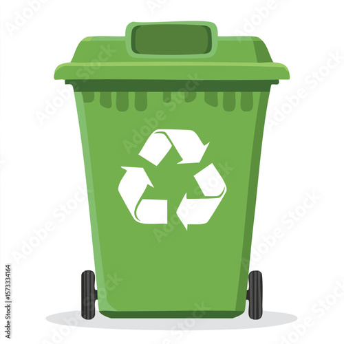 Cute recycling bin flat vector
