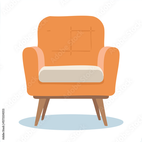 Cute armchair flat vector