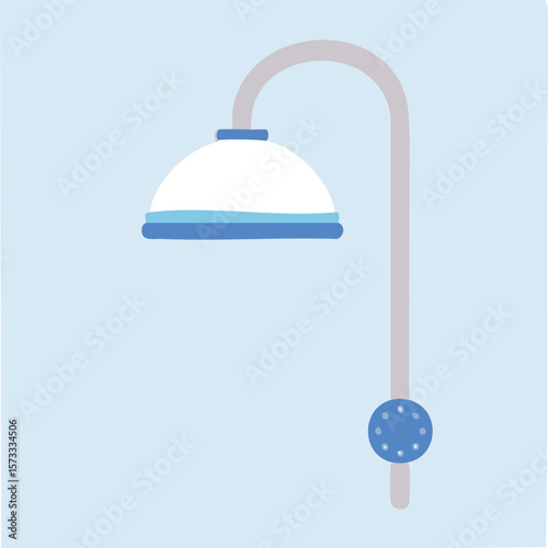 Cute shower head flat vector