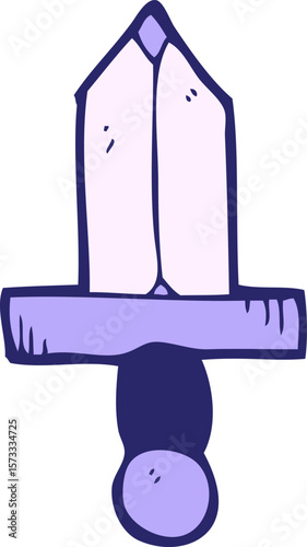 cartoon dagger in bright neon color