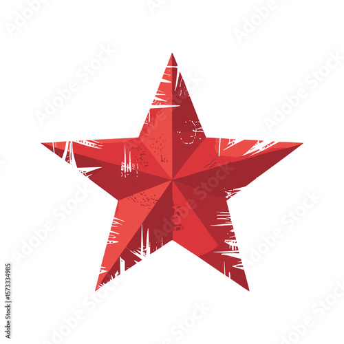 A Lone Red Star: A striking red star with distressed textures, presented with a classic simplicity. capturing the raw and unique feel