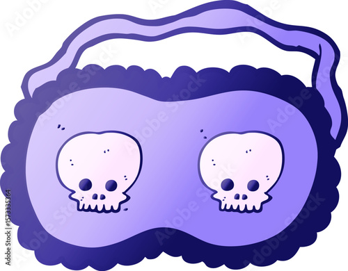 cartoon skull sleeping mask in bright neon color