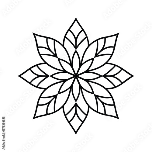 Intricate Floral Mandala Design Coloring Page for Relaxation and Focus