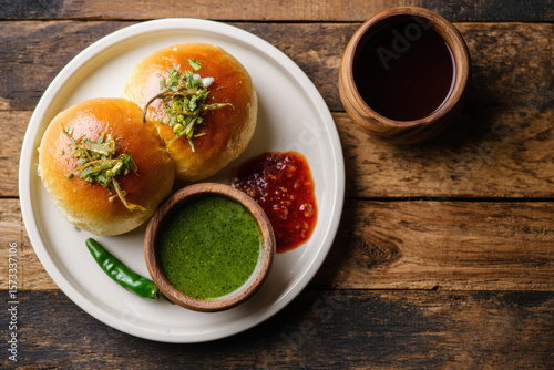 Top View of Street Style Vada Pav