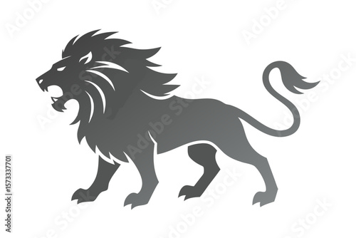 black and white lion