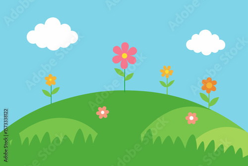 spring meadow with flowers