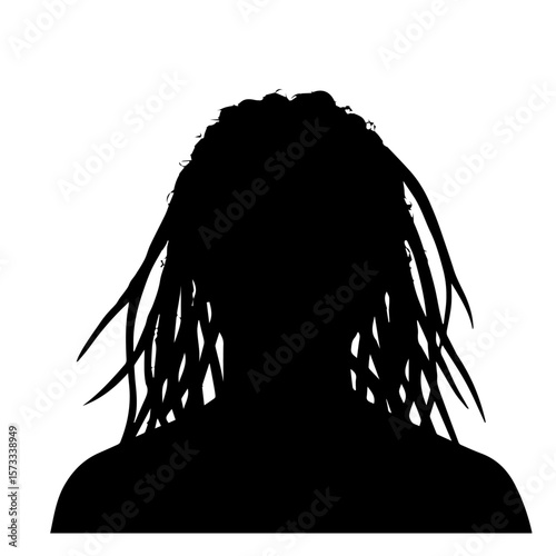 Silhouette with dreadlocks shows style and individuality in this striking portrait. This image with dreadlocks conveys a sense of modern artistry and unconventional beauty.