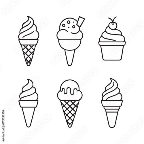 simple cone cream vectors
