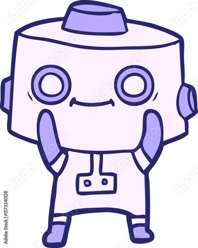 cartoon robot in bright neon color