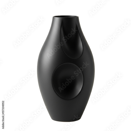 Abstract black vase modern design home decor isolated on white
