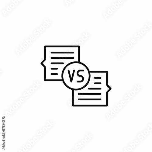 compare documents versus icon sign vector