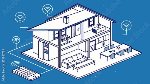 Smart home automation system with wifi connectivity and wireless control for modern living spaces design
