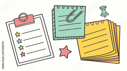 Planning checklist with notes and push pin for organization and productivity in a work environment