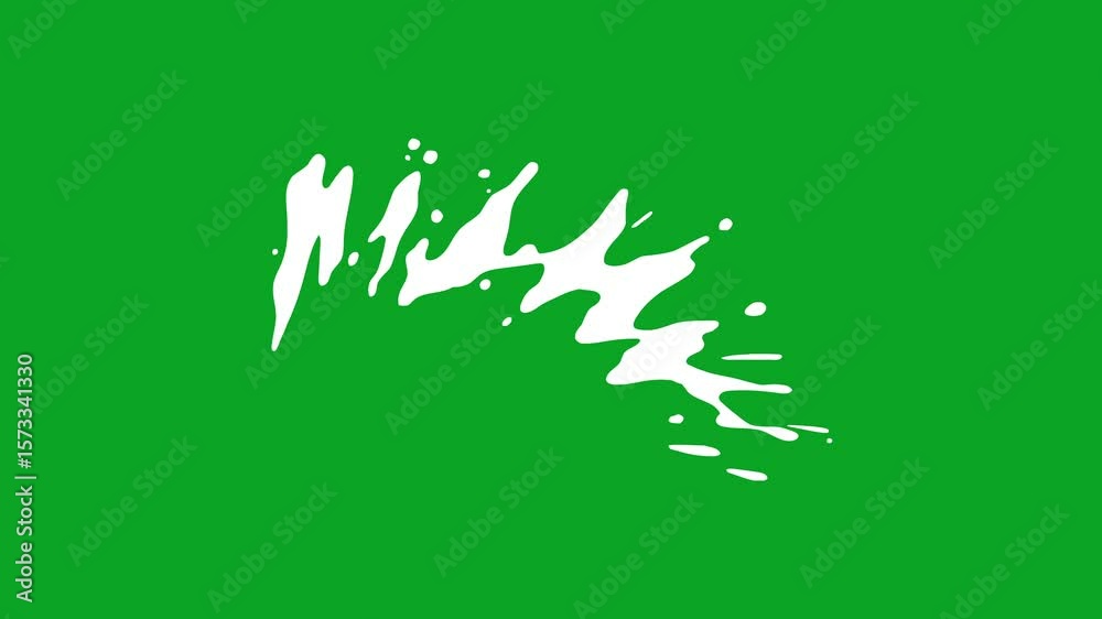 Dynamic paint splat and drip FX animation, isolated transparent alpha for compositing