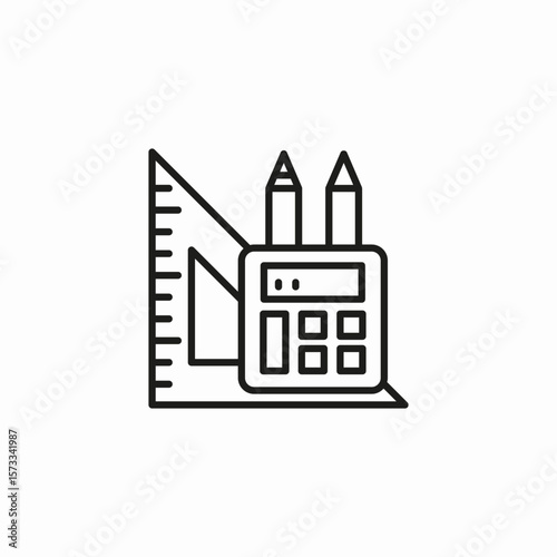 math school supplies icon sign vector