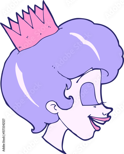 cartoon princess in bright neon color