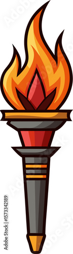 flaming torch vector illustration