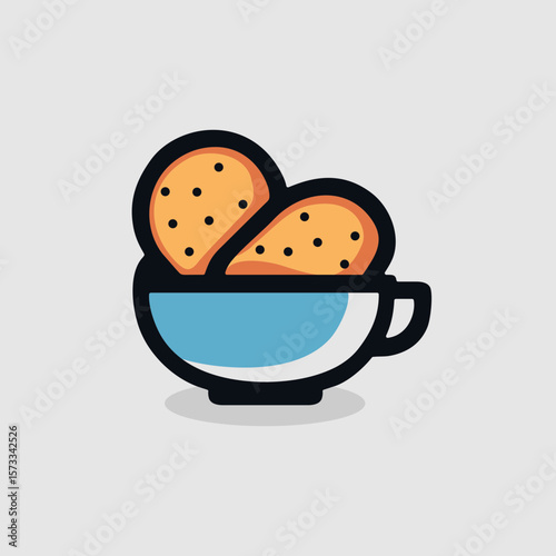 Rustic galette biscuits in cup