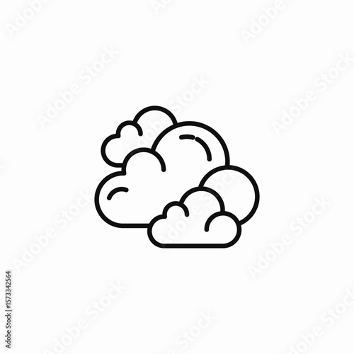overcast weather clouds icon sign vector