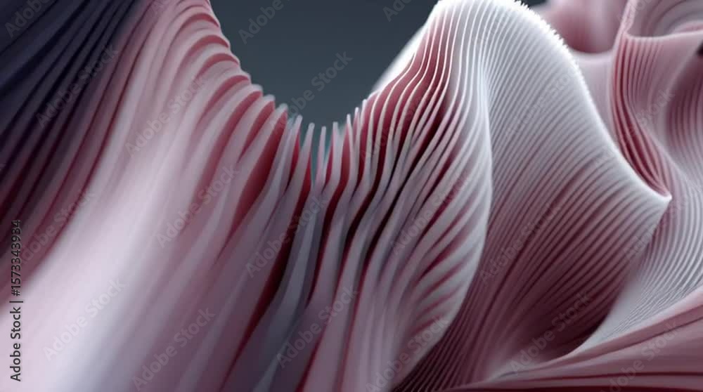 Abstract red 3D background fluid, wave-like forms with delicate textures and elegant motion. For tech visuals, fashion branding, design concepts. Futuristic composition. Immersive