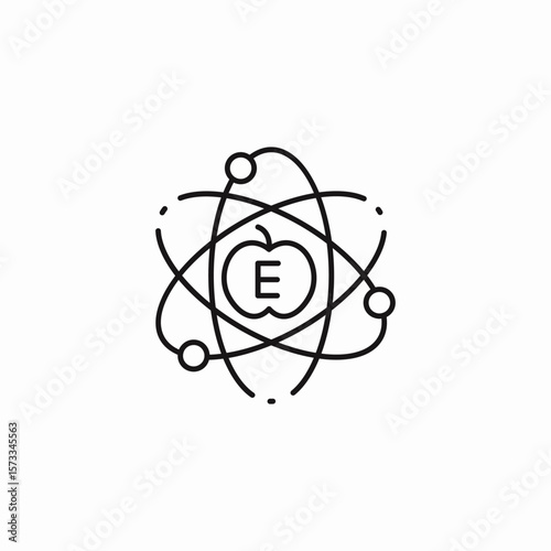 atomic apple physics icon sign vector
