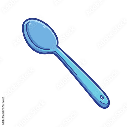 Blue cartoon spoon in a fun and unique style  