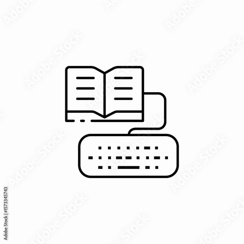 book keyboard learning icon sign vector