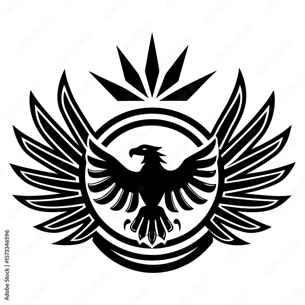 Fototapeta premium eagle shield with wings