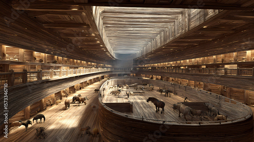 Inside Noah’s Ark: A Hyper-Realistic Wide-Angle View