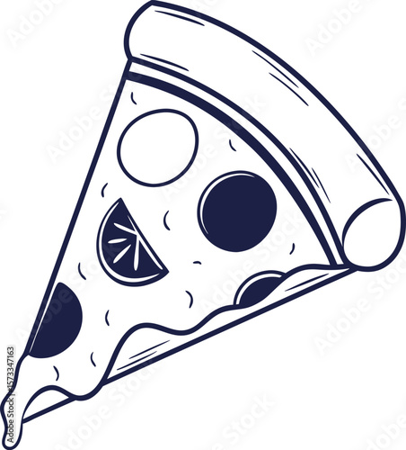 Slice of Delight: A mouthwatering slice of pizza, with its enticing toppings and perfectly melted cheese, ready to satisfy your craving.