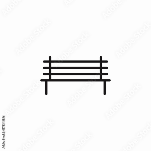 park bench seat icon sign vector