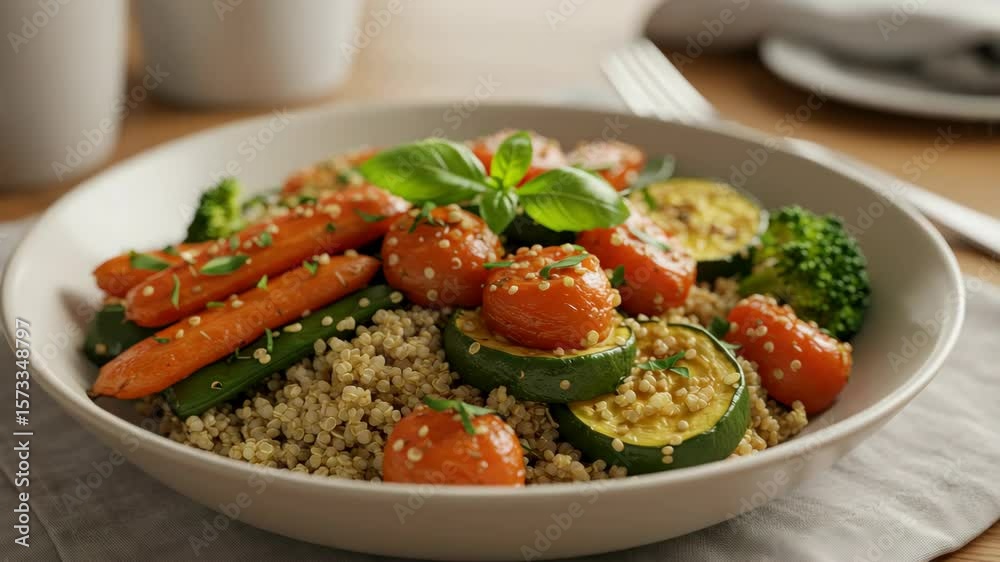Quinoa with roasted vegetables and cherry tomatoes Quinoa with roasted vegetables and cherry tomatoes