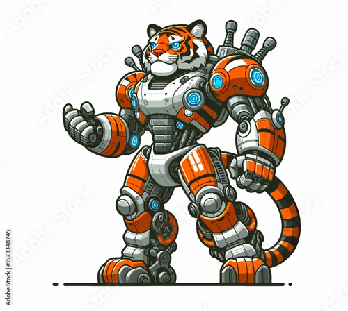 Cartoon Lion Illustration Robot