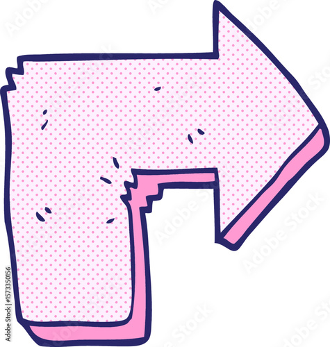 bent arrow pointing in bright neon color